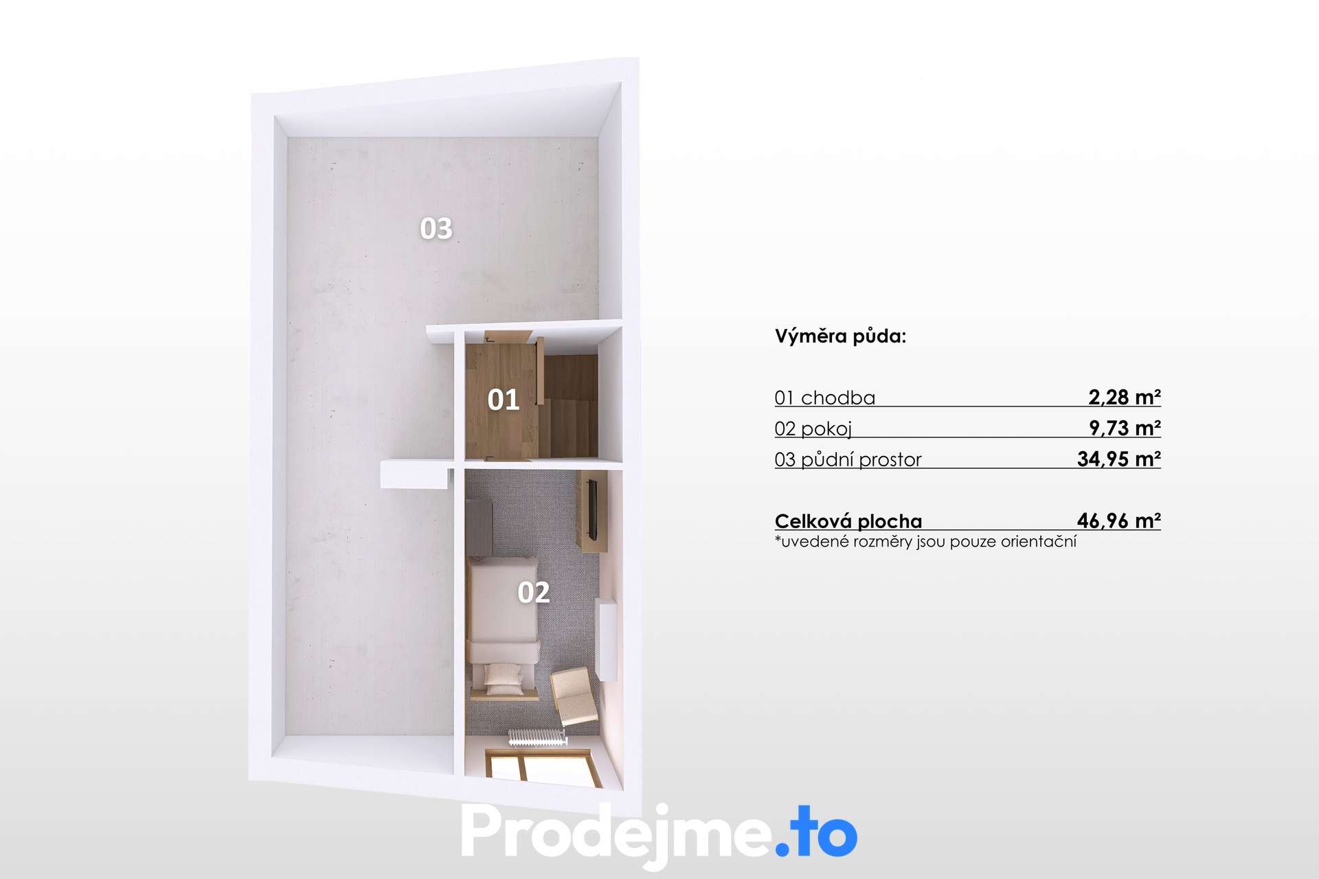 3D půdorys - půda